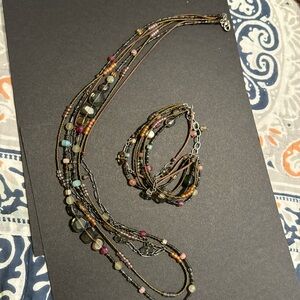 Beautiful, gently worn authentic SILPADA beaded necklace and bracelet set.